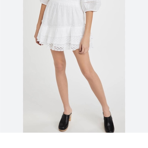 LoveShackFancy Adley White Lace Embroidered Mini Dress SZ L - Picture 4 of 12